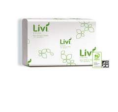 Livi Everyday 7200 Multifold Hand Towel 1 Ply 200 Sheets x3