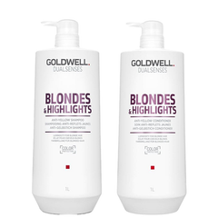 Blonde and Highlights Anti-Yellow Shampoo and Conditioner - 1L Duo