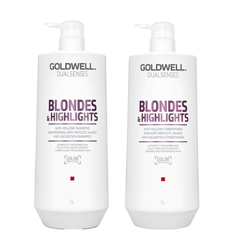 Blonde and Highlights Anti-Yellow Shampoo and Conditioner - 1L Duo Image