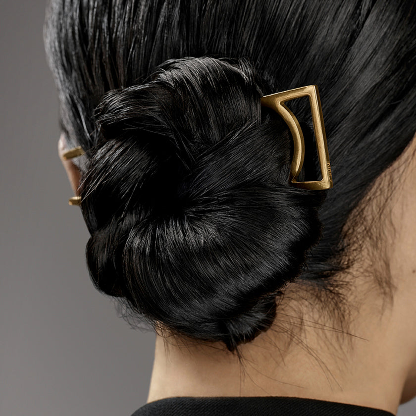 Geometric Gold-Plated Hair Pin Image