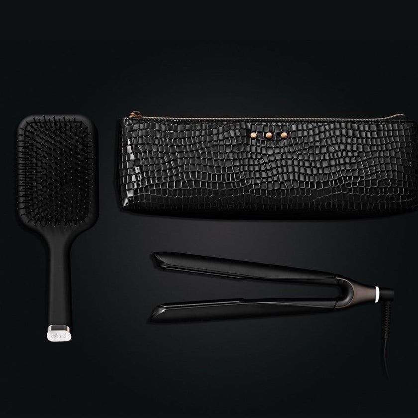 ghd Chronos Hair Straightener Festive Gift Set in black