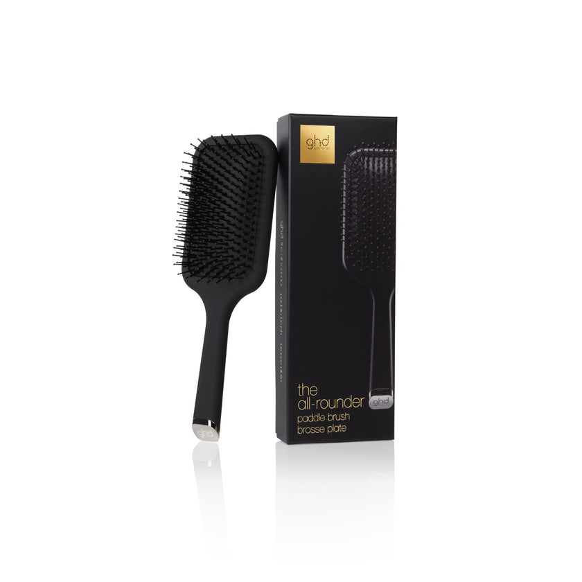 GHD The All-Rounder paddle brush with packaging on white background