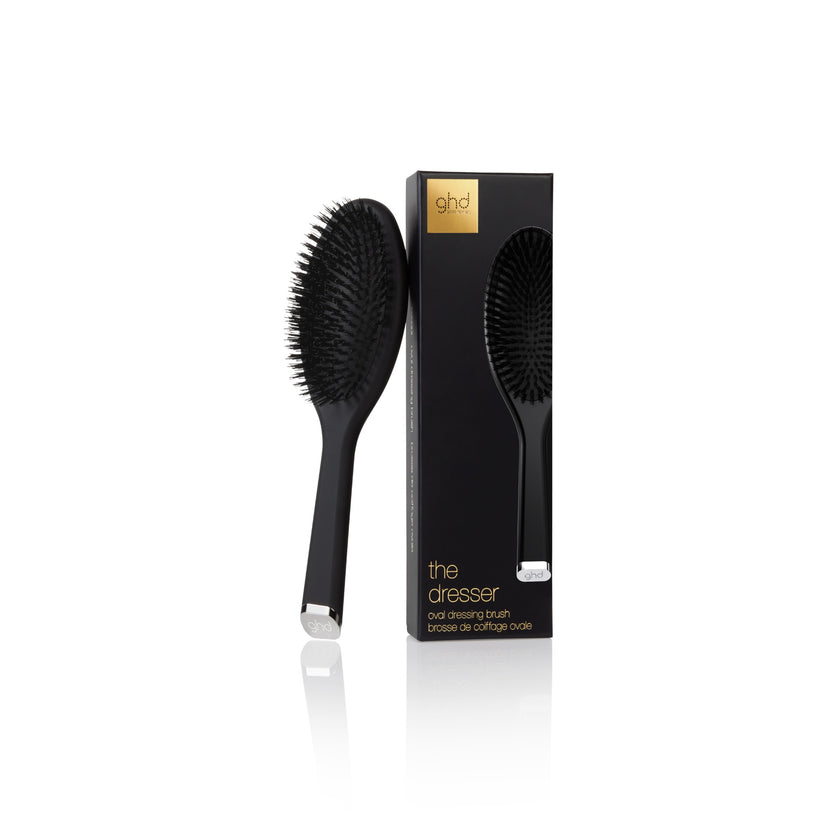 GHD The Dresser oval dressing brush with packaging on white background