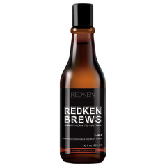 Redken Brews 3 In 1 Shampoo, Cond & Body Wash 300 mL
